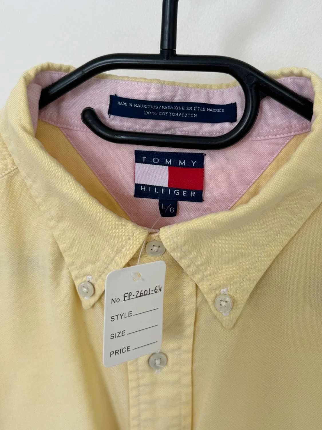 Chemise coton oxford Tommy Hilfiger jaune bouton col taille XXL - FP260164 - Photo 6/8