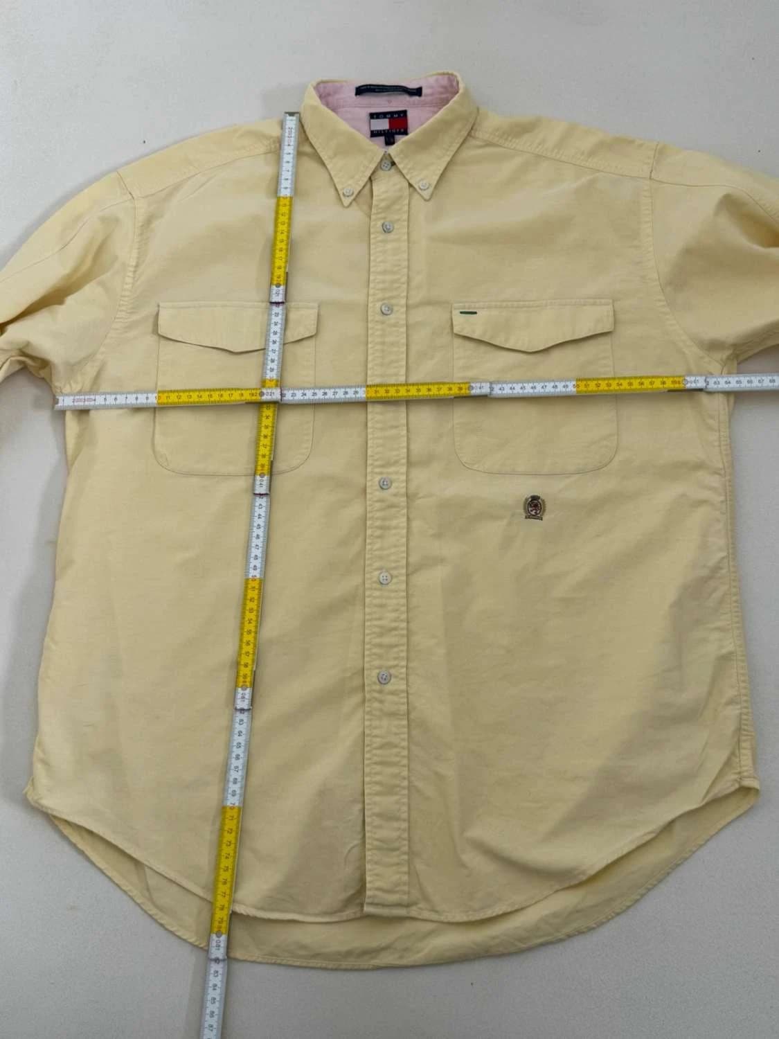 Chemise coton oxford Tommy Hilfiger jaune bouton col taille XXL - FP260164 - Photo 8/8