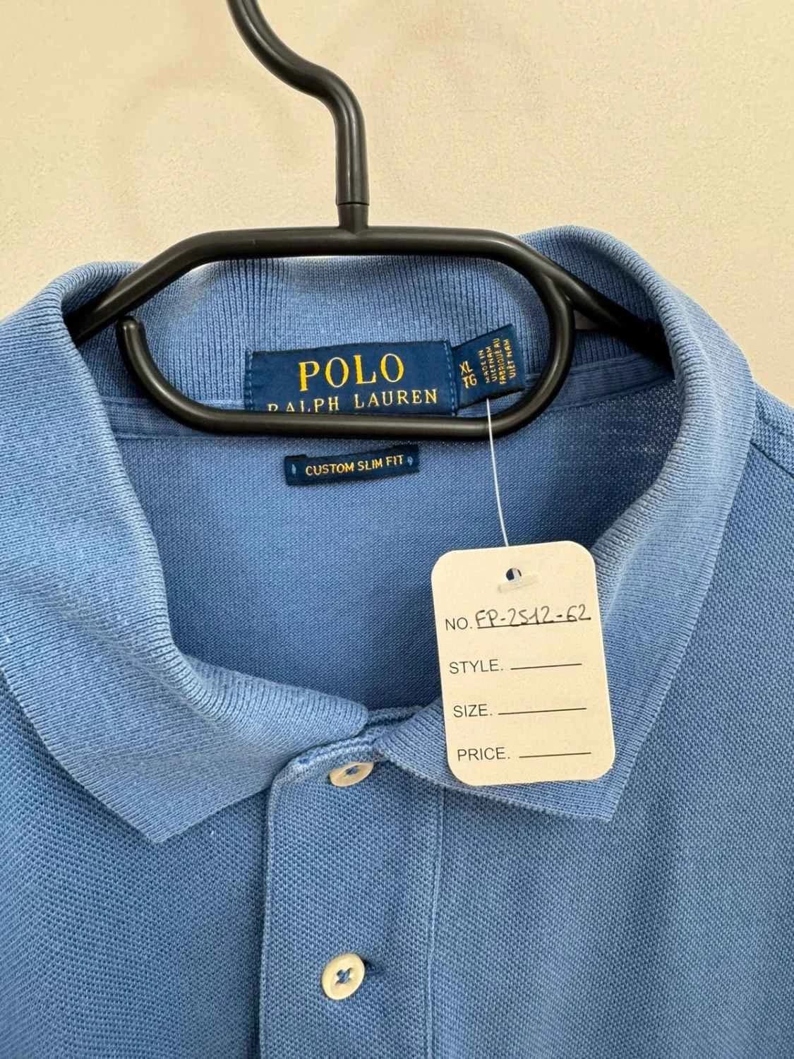 Polo Ralph Lauren din bumbac piqué albastru cu logo galben, mărime XL - FP251262 - Fotografia 5/9