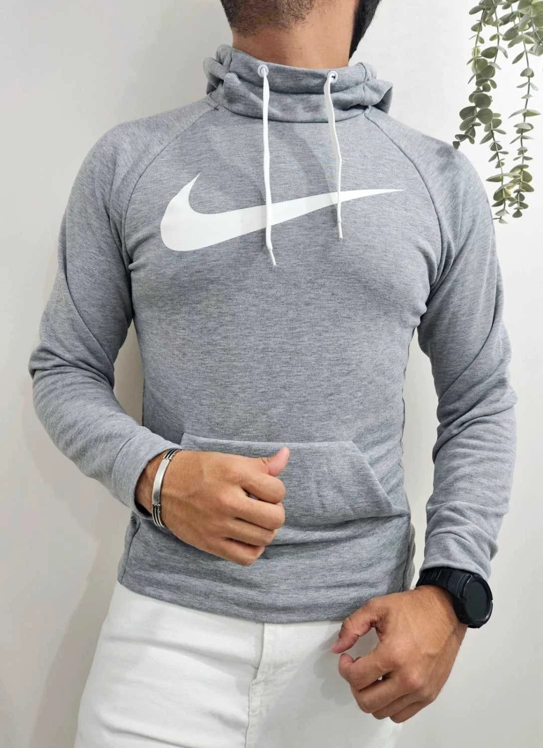 Sweat à capuche hoodie Nike dri fit gris logo swoosh taille S - FP251290 - Photo 1/7