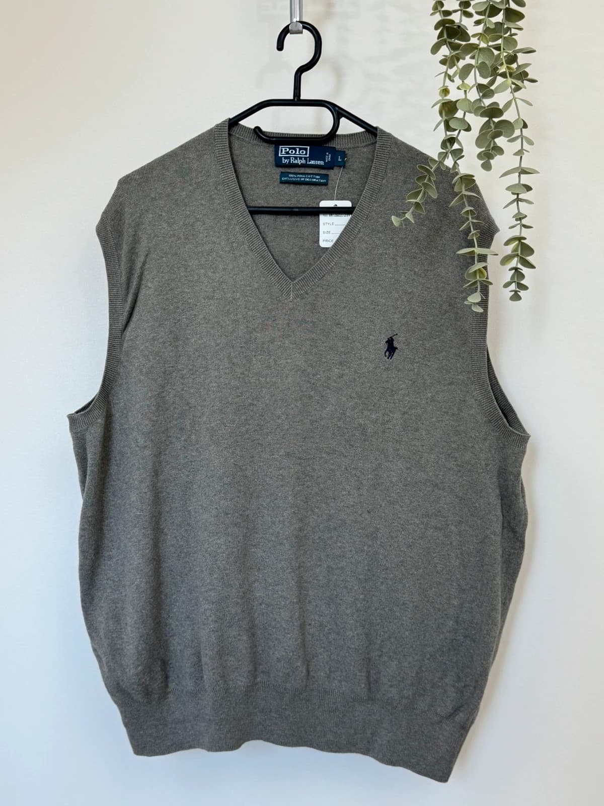 Pull sans manches Polo Ralph Lauren gris taupe taille L - PP2603274 - Photo 2/7