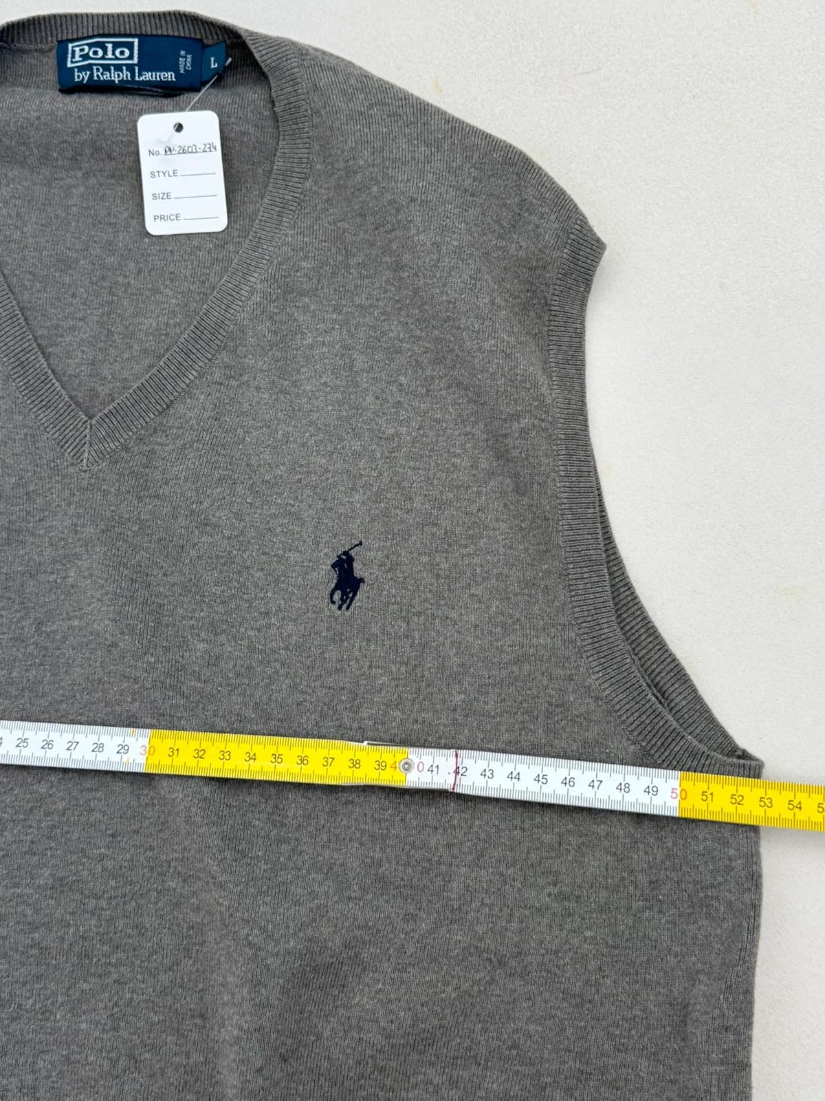 Pull sans manches Polo Ralph Lauren gris taupe taille L - PP2603274 - Photo 7/7