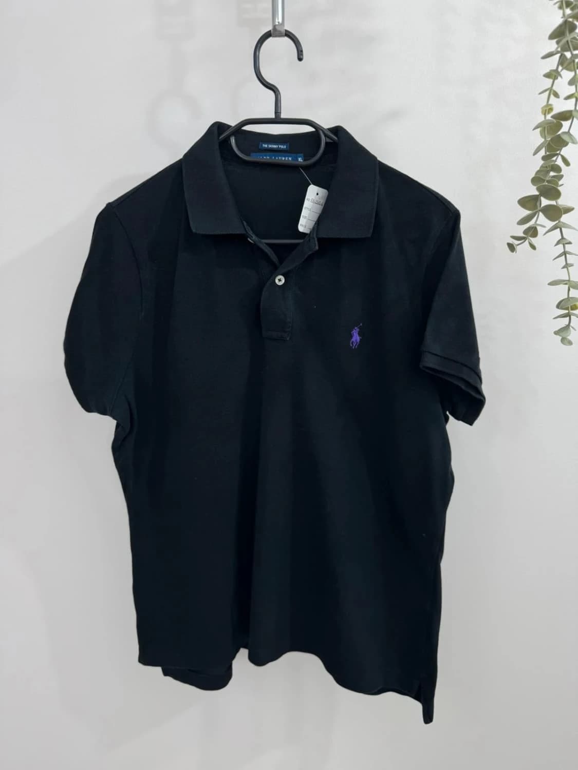 Polo Ralph Lauren The Skinny Polo noir coton piqué logo violet taille XL - FP25126 - Photo 2/9