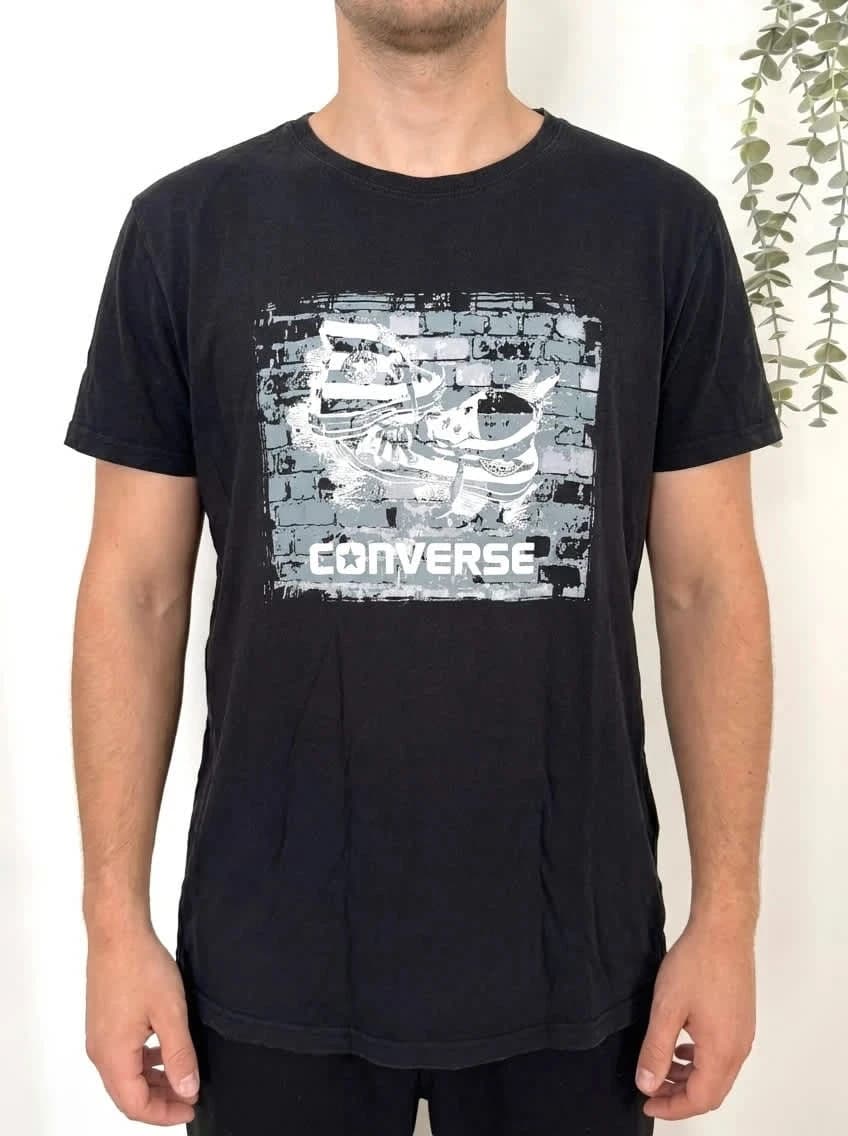 T-shirt coton Converse noir imprimé graphique taille M - FP2512117 - Photo 1/5