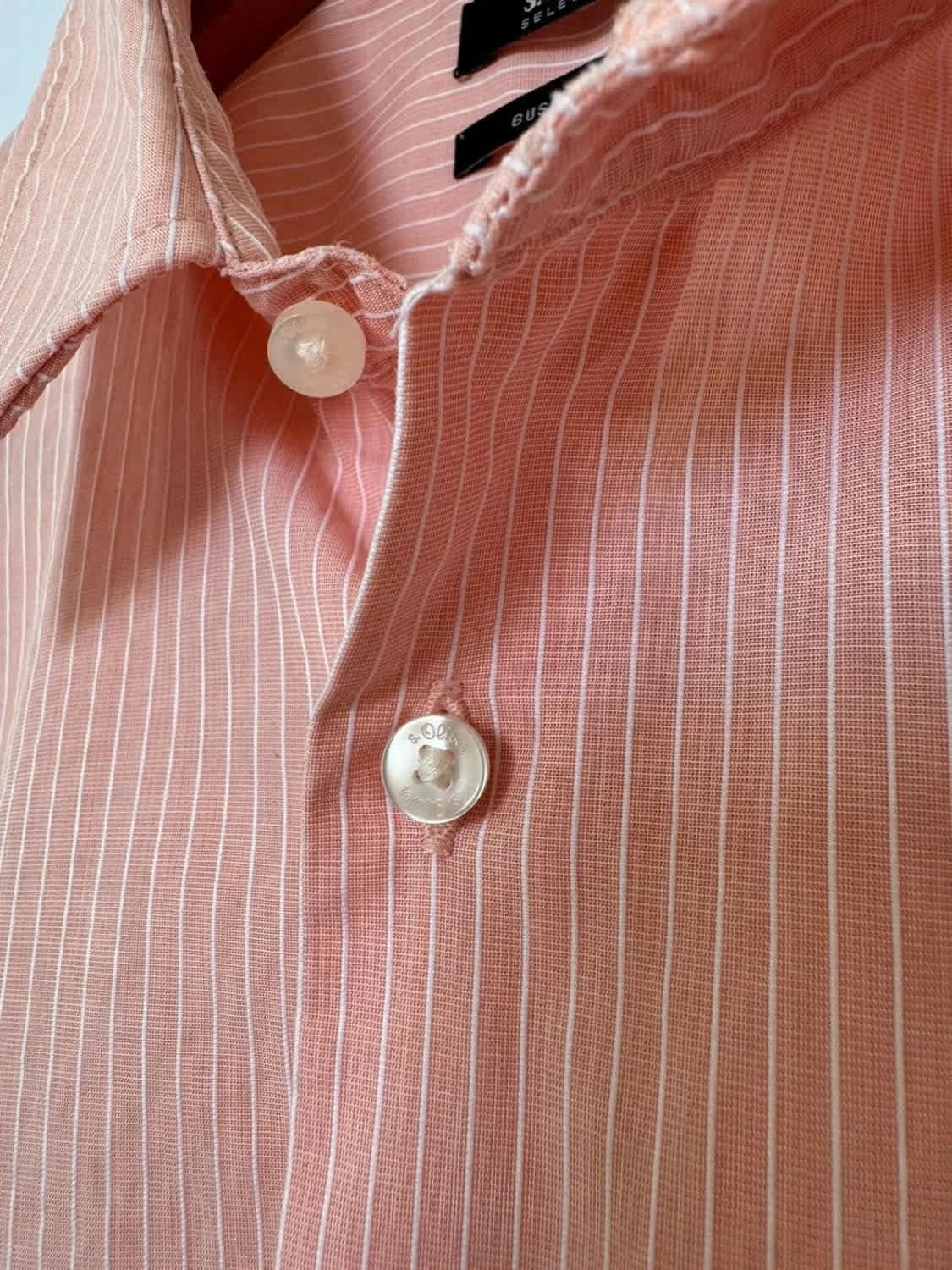 Chemise manches courtes s.Oliver à rayures saumon taille 40 - Photo 5/7