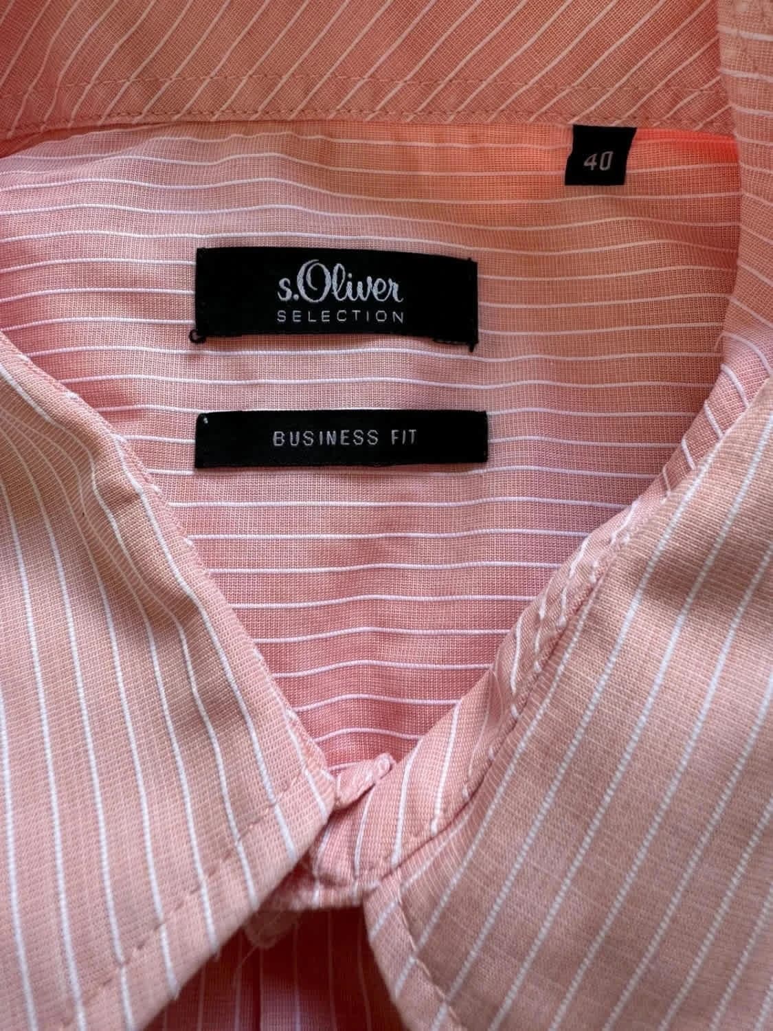 Chemise manches courtes s.Oliver à rayures saumon taille 40 - Photo 6/7