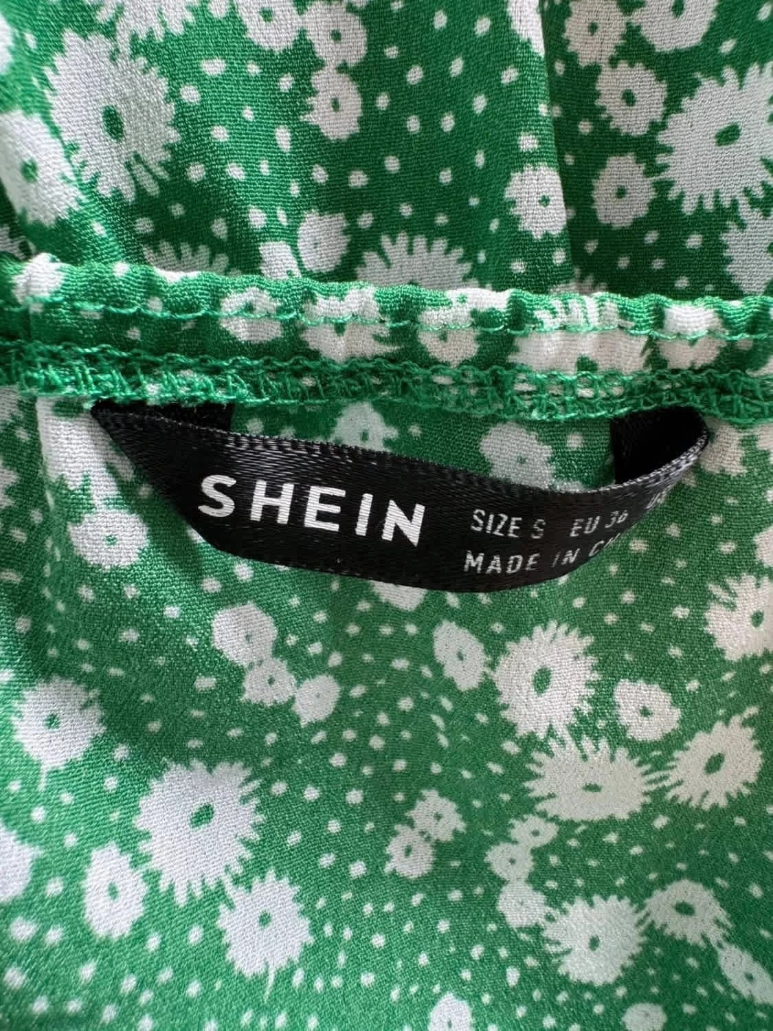 Robe courte verte Shein à fleurs taille S - Photo 5/5