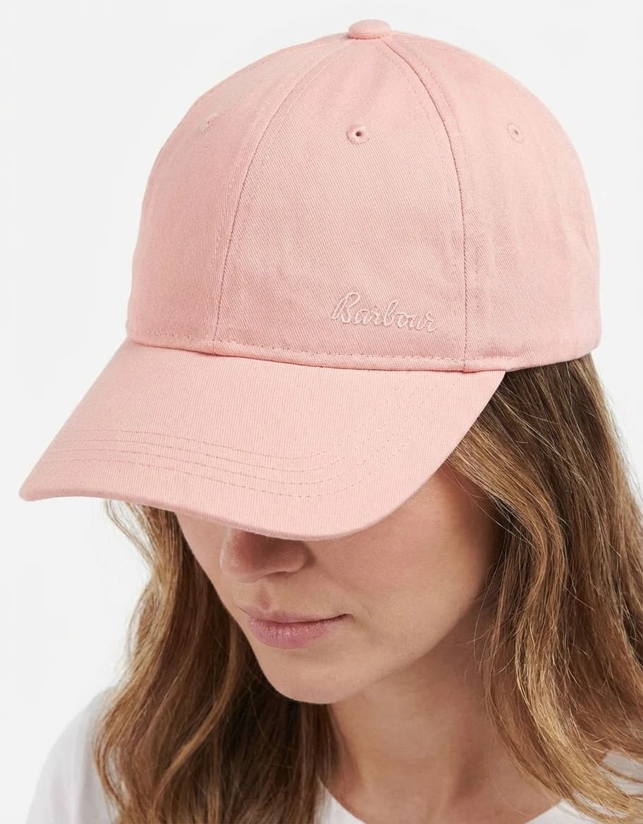 Casquette Barbour rose en coton réglable logo brodé - Photo 1/8