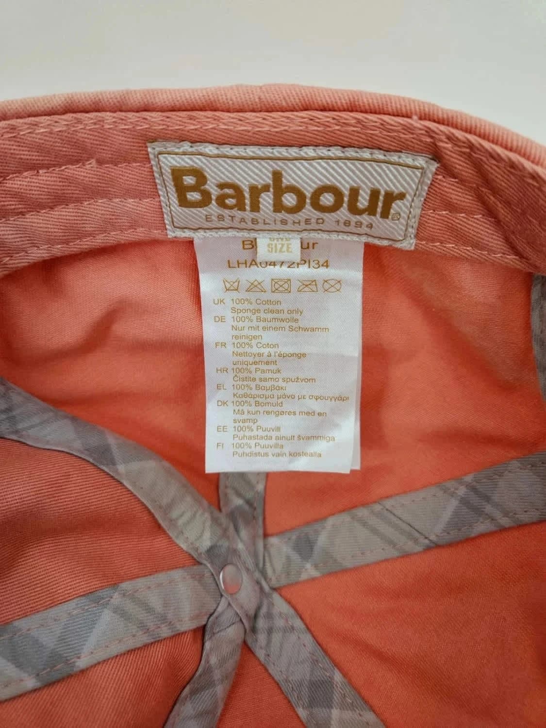Casquette Barbour rose en coton réglable logo brodé - Photo 6/8