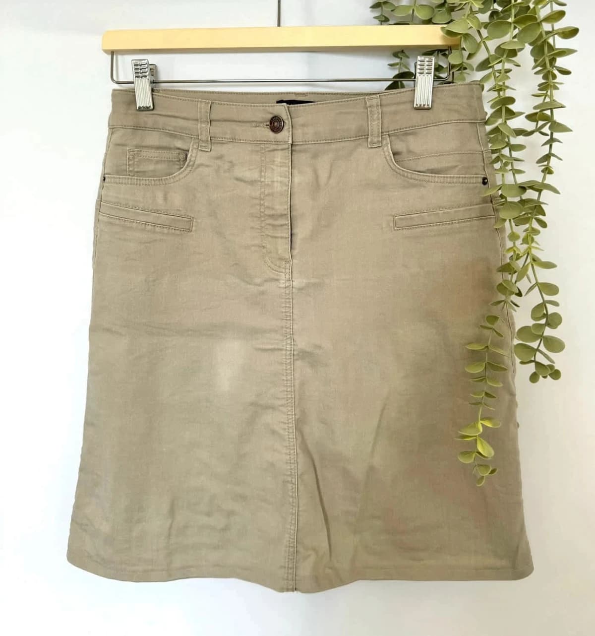 Jupe grise en jean Denim Caroll taille 38 - Photo 2/6