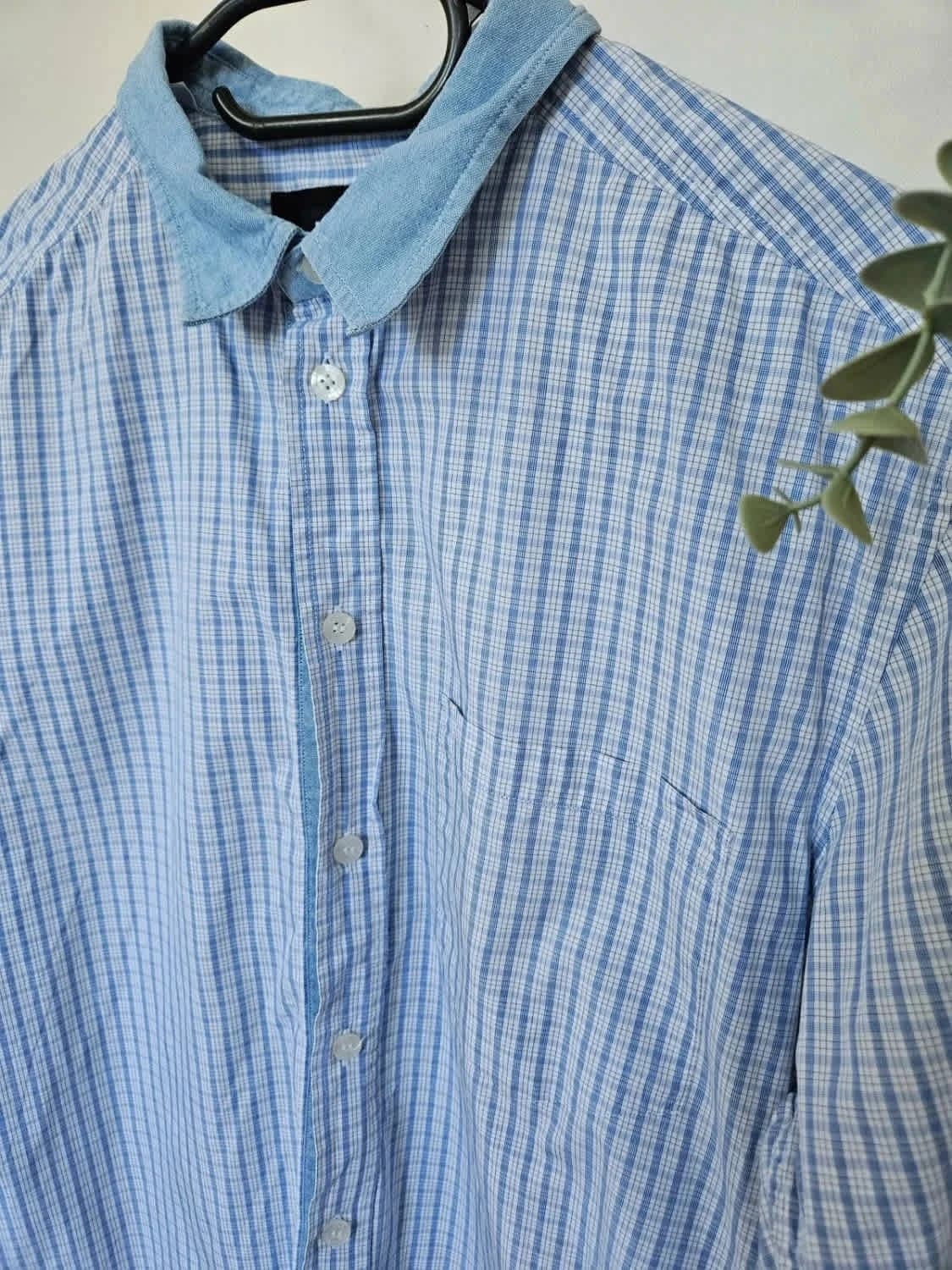 Chemise D&G Dolce & Gabbana BRAD à carreaux bleus col denim taille 40/M - Photo 3/10