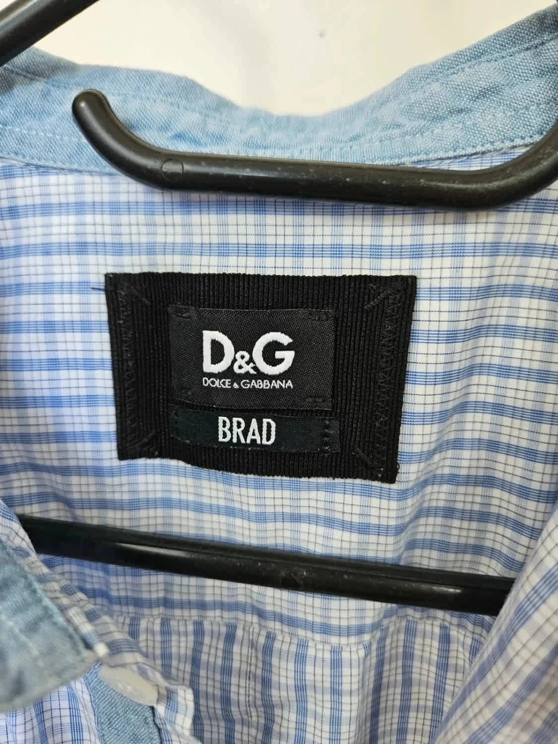 Chemise D&G Dolce & Gabbana BRAD à carreaux bleus col denim taille 40/M - Photo 6/10
