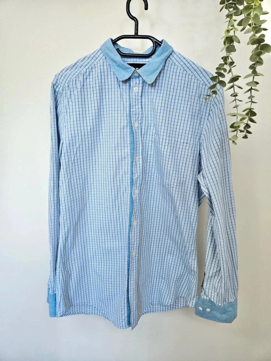 Chemise D&G Dolce & Gabbana BRAD à carreaux bleus col denim taille 40/M - Photo 2/10