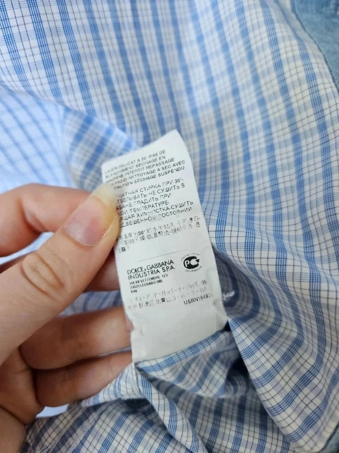 Chemise D&G Dolce & Gabbana BRAD à carreaux bleus col denim taille 40/M - Photo 10/10