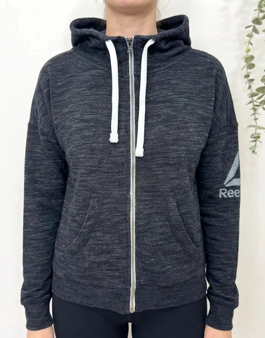 Sweat à capuche zippé Reebok gris foncé taille XS - FP251285 - Photo 1/9