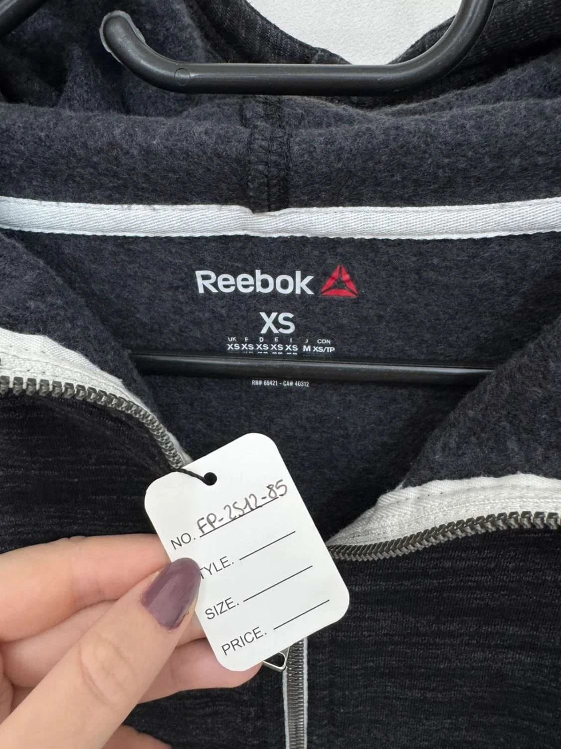 Sweat à capuche zippé Reebok gris foncé taille XS - FP251285 - Photo 4/9