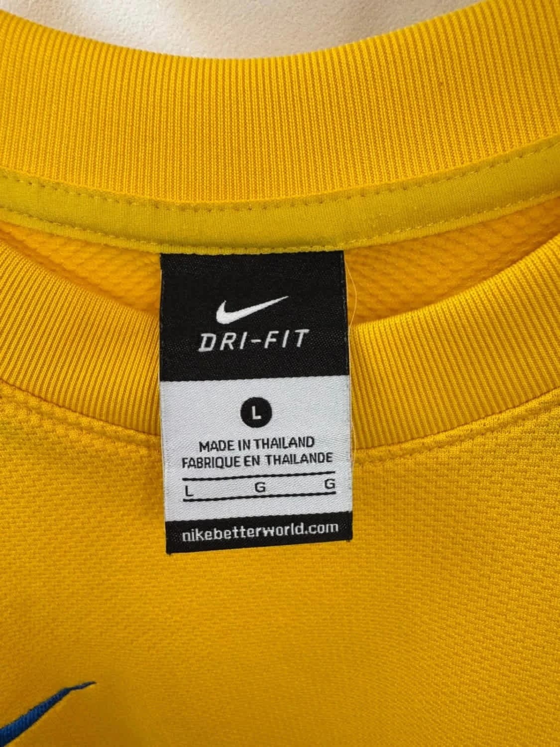 Tee-shirt Nike Dri-Fit Authentic jaune et bleu taille L - Photo 2/7