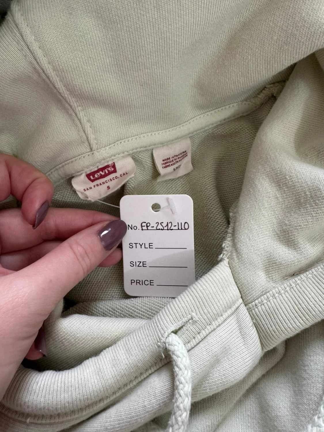 Sweat à capuche hoodie Levi’s coton vert pastel logo poitrine taille S - FP2512110 - Photo 2/7