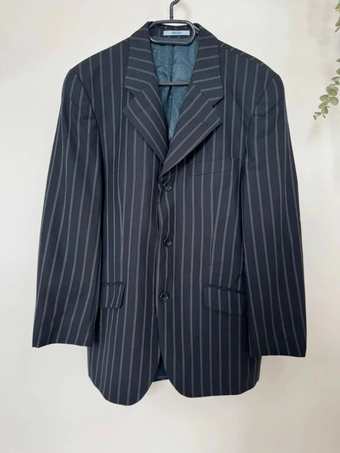Blazer bleu foncé/noir à rayures Kenzo en laine taille 48/M - Photo 2/11