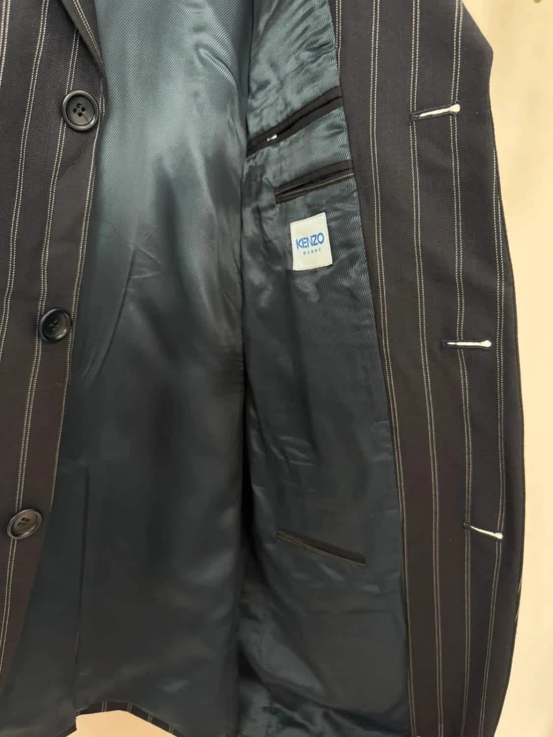 Blazer bleu foncé/noir à rayures Kenzo en laine taille 48/M - Photo 5/11