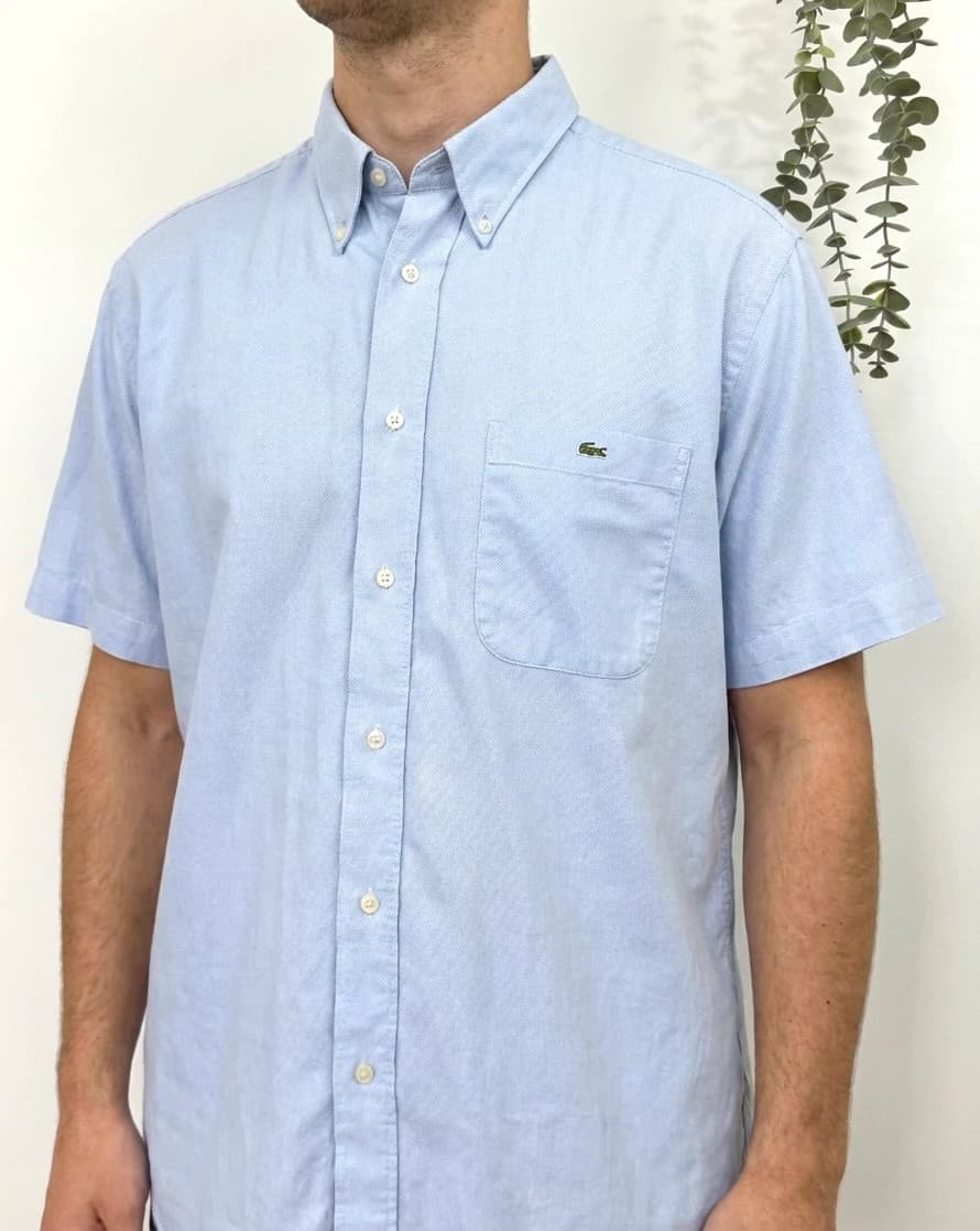 Chemise manches courtes Lacoste coton bleu ciel taille 42/XL - FP260190 - Photo 1/8