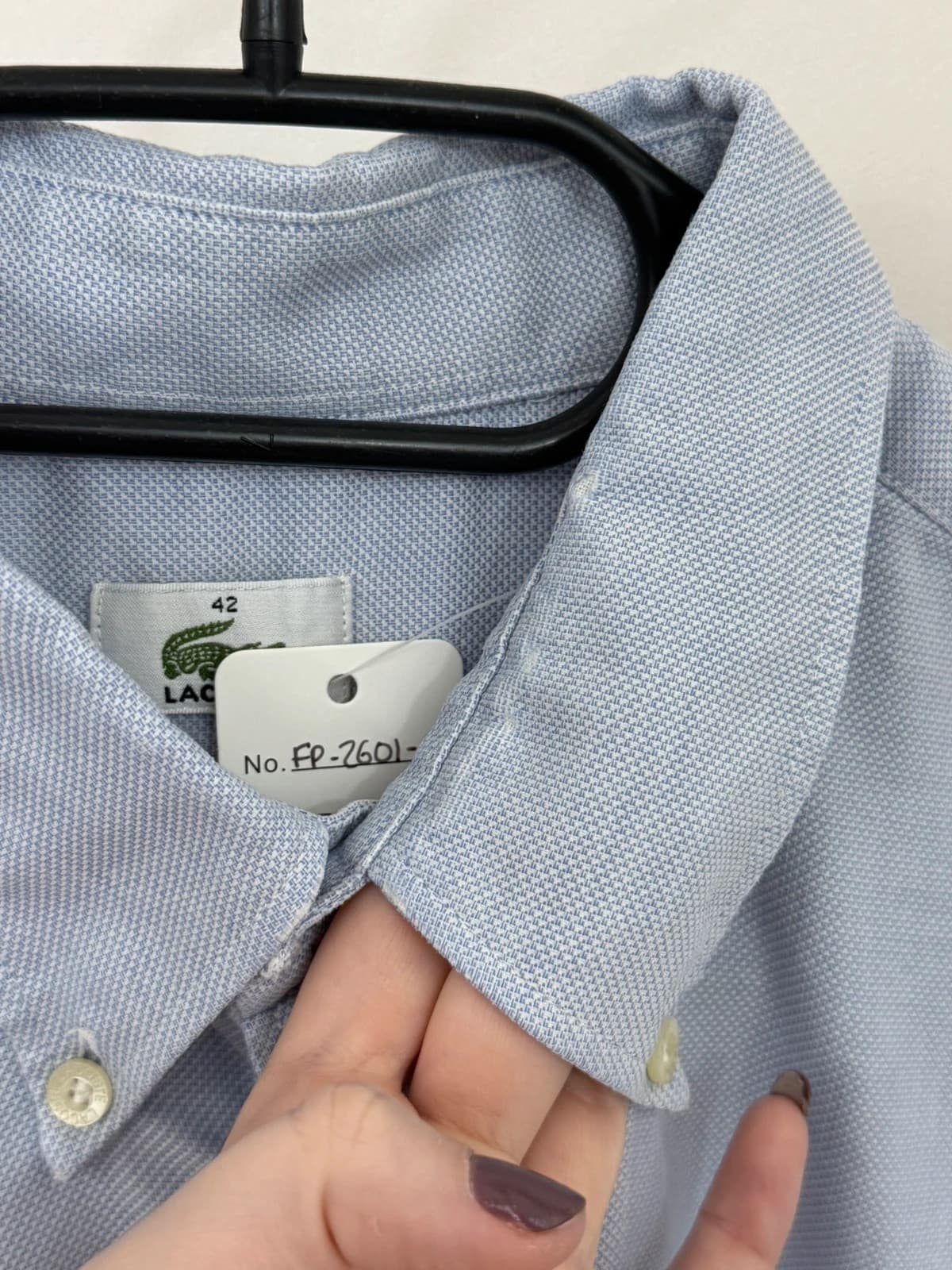 Chemise manches courtes Lacoste coton bleu ciel taille 42/XL - FP260190 - Photo 7/8