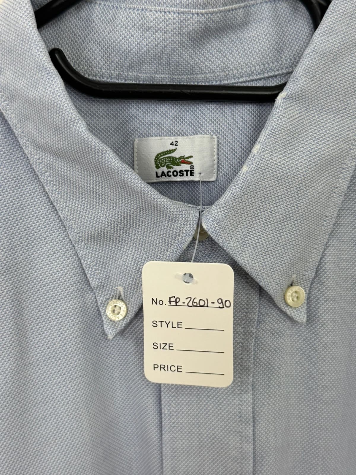 Chemise manches courtes Lacoste coton bleu ciel taille 42/XL - FP260190 - Photo 4/8