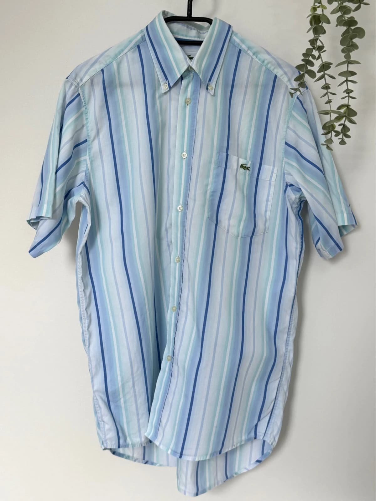 Chemise manches courtes rayée Lacoste bleu pastel taille 38/M - FP260196 - Photo 2/8
