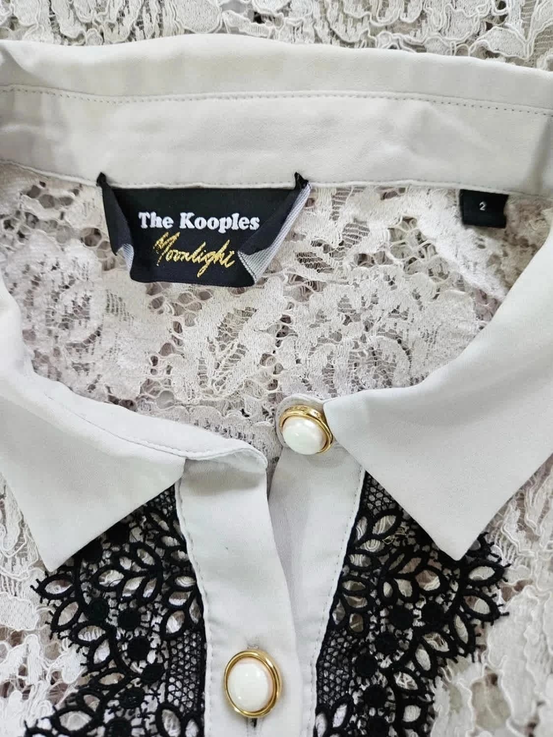 The Kooples - collection moonlight veste chemise dentelle taille 2 - Photo 3/9