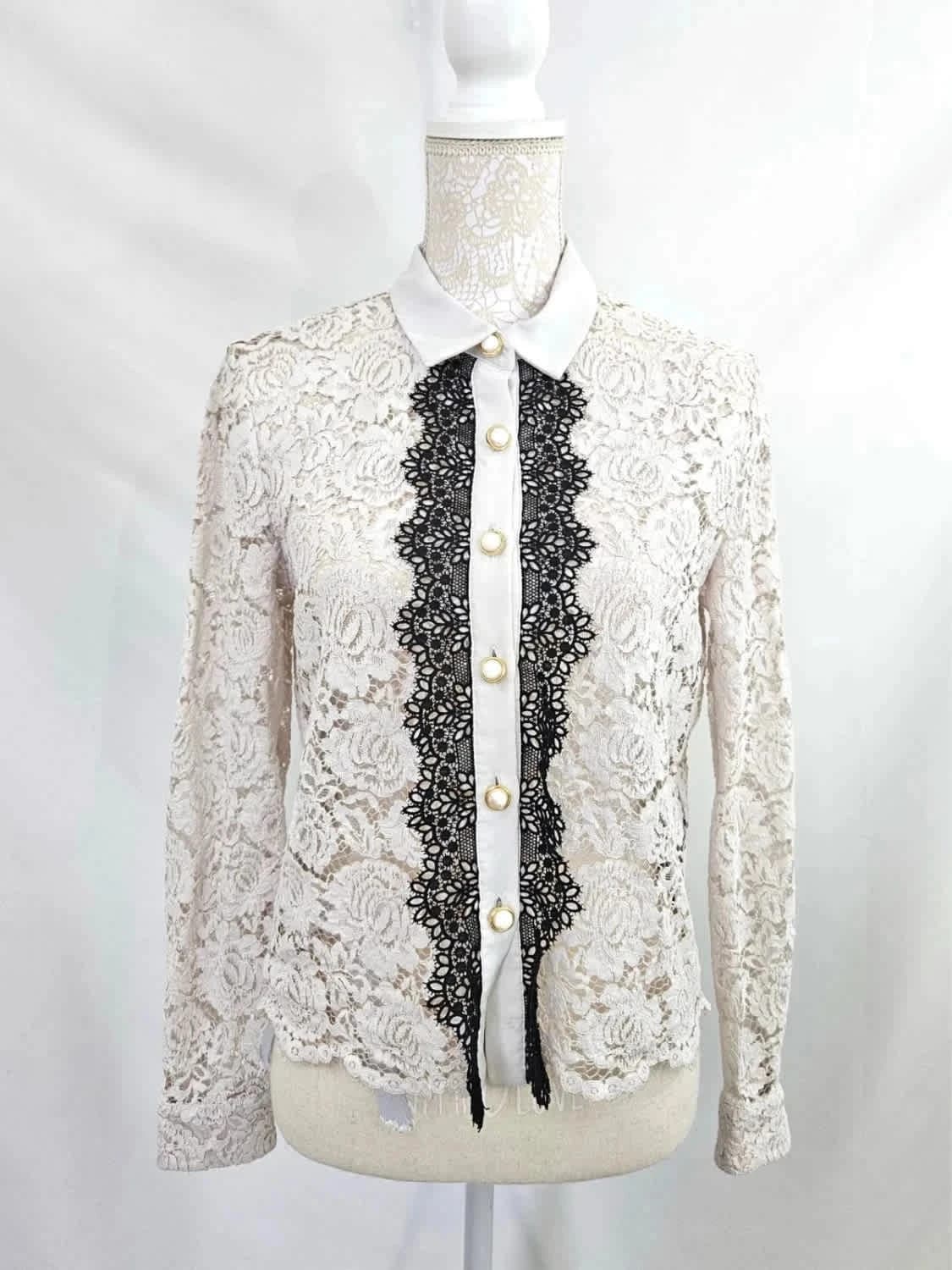 The Kooples - collection moonlight veste chemise dentelle taille 2 - Photo 9/9