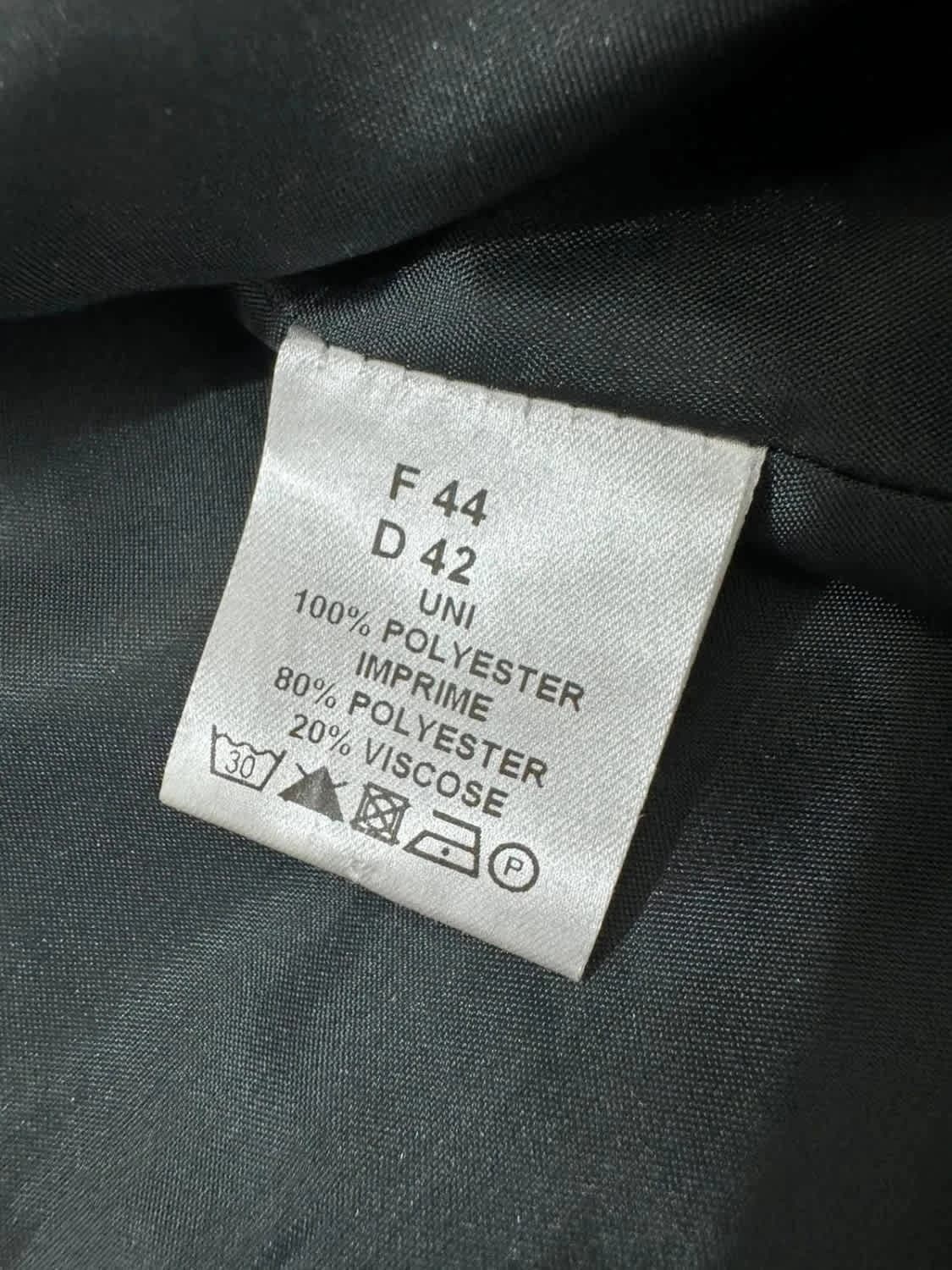 Veste blazer noir texturé Christine Laure avec col et bordure imprimés floraux taille 44 - Photo 7/7