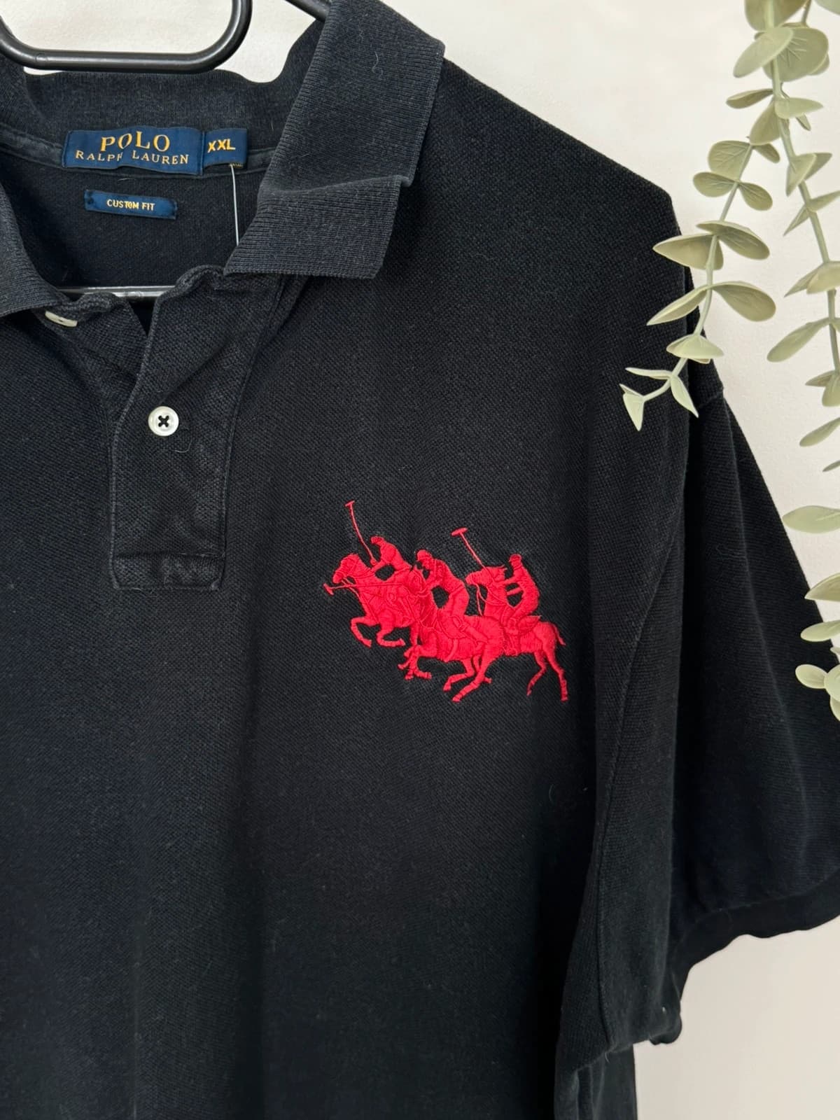 Polo custom fit Ralph Lauren noir logo rouge taille XXL - FP260260 - Photo 3/8