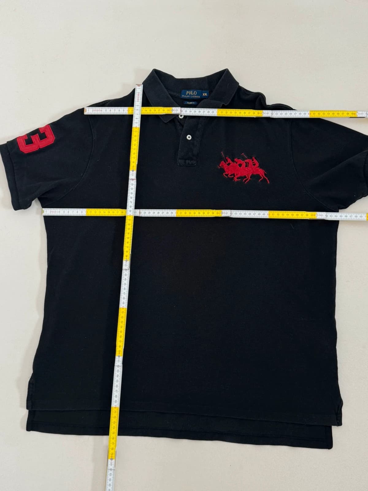 Polo custom fit Ralph Lauren noir logo rouge taille XXL - FP260260 - Photo 8/8