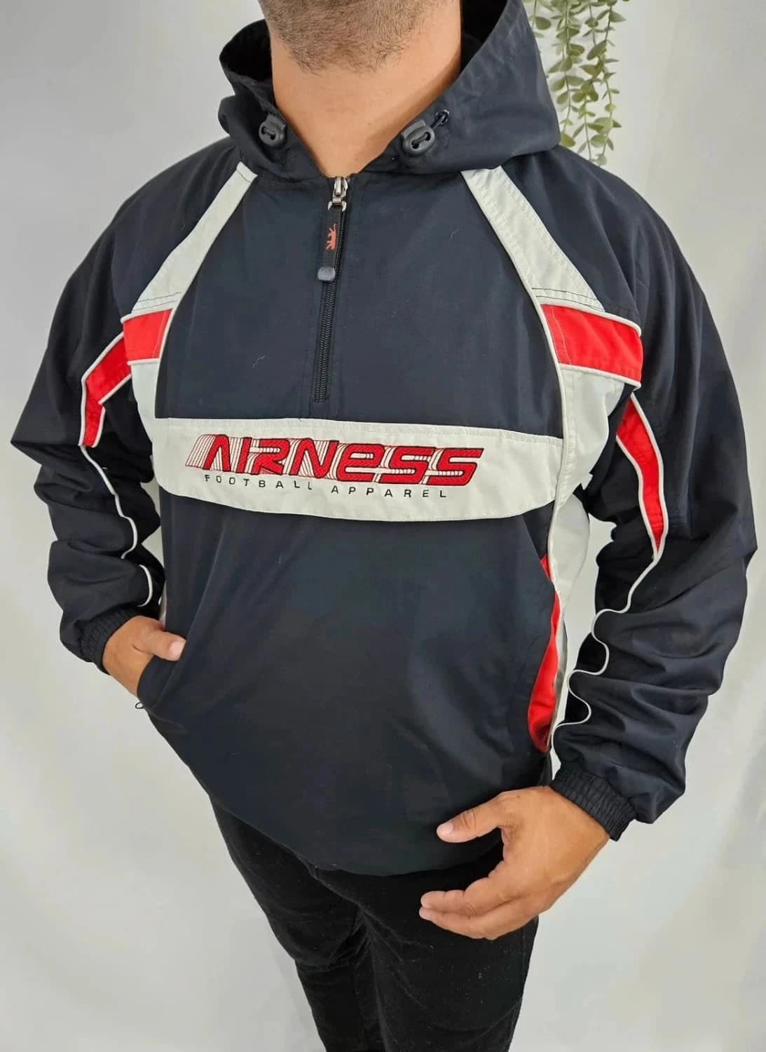 Veste coupe-vent noir Airness vintage - Photo 2/11