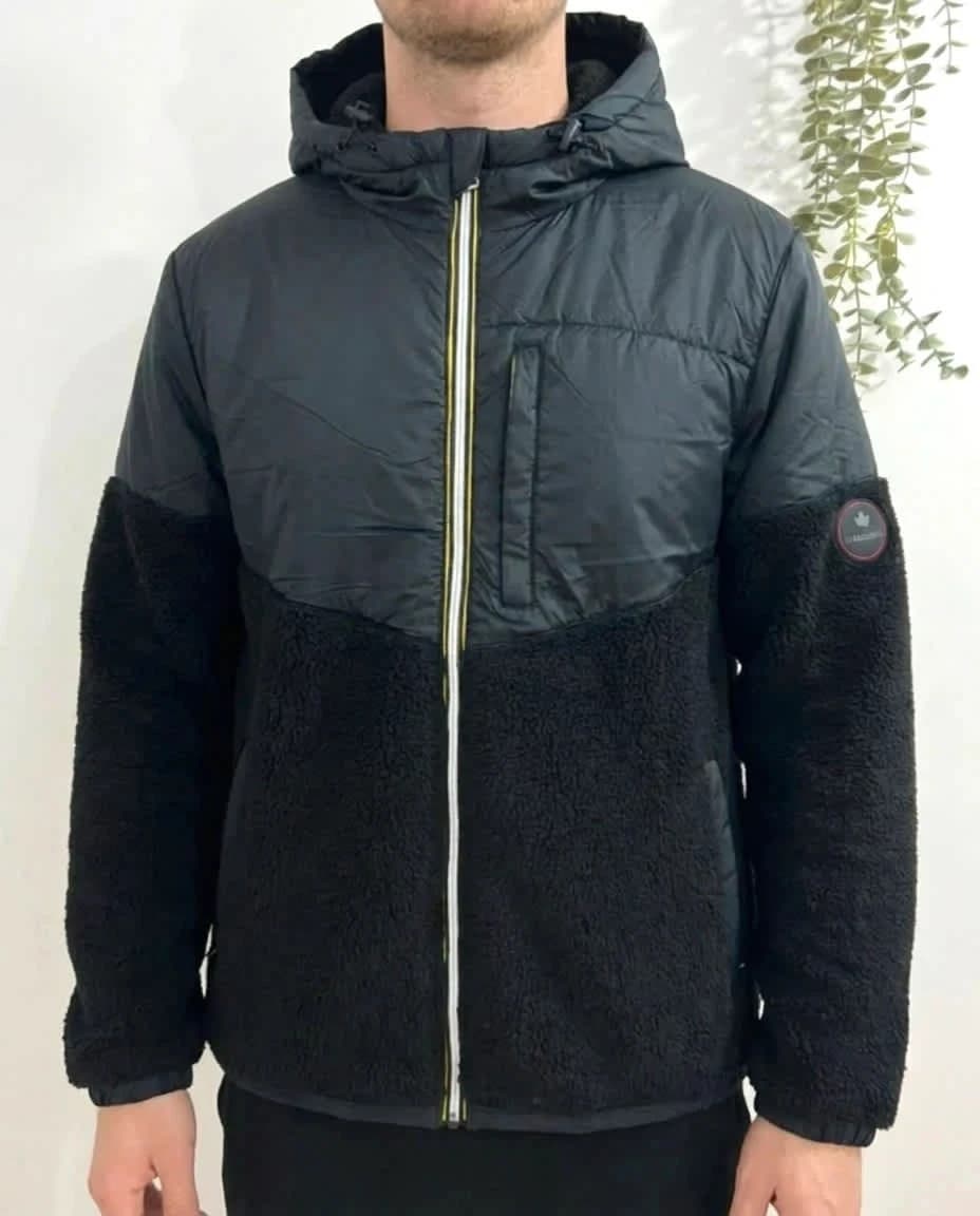 Veste chaude doudoune noire bi-matière polaire full zip Paragoose taille 3XL - Photo 1/11