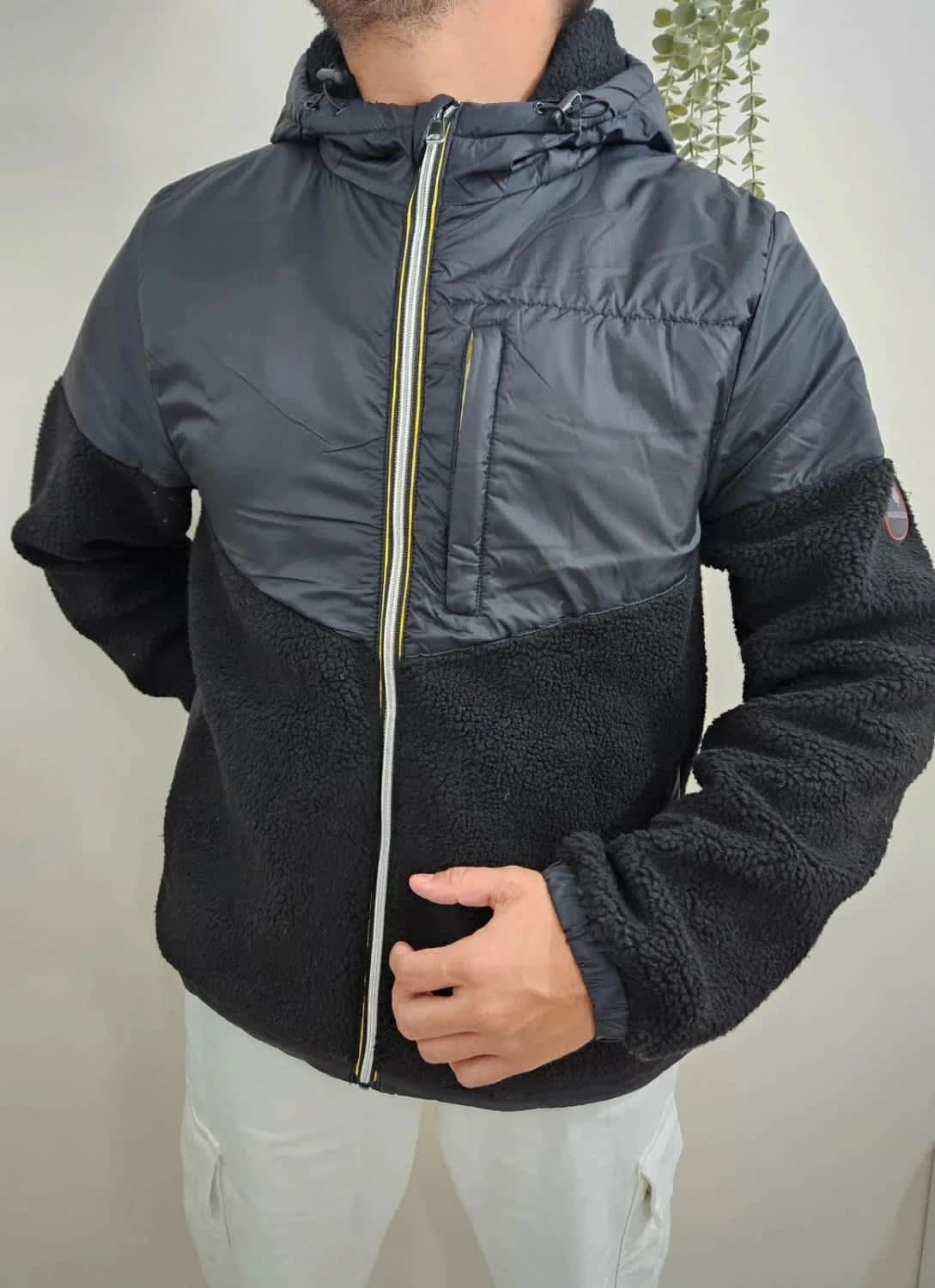 Veste chaude doudoune noire bi-matière polaire full zip Paragoose taille 3XL - Photo 3/11