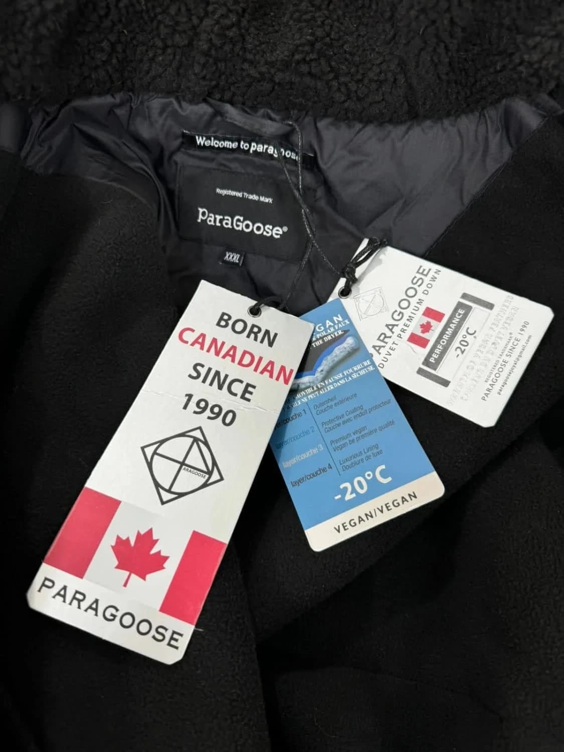 Veste chaude doudoune noire bi-matière polaire full zip Paragoose taille 3XL - Photo 9/11