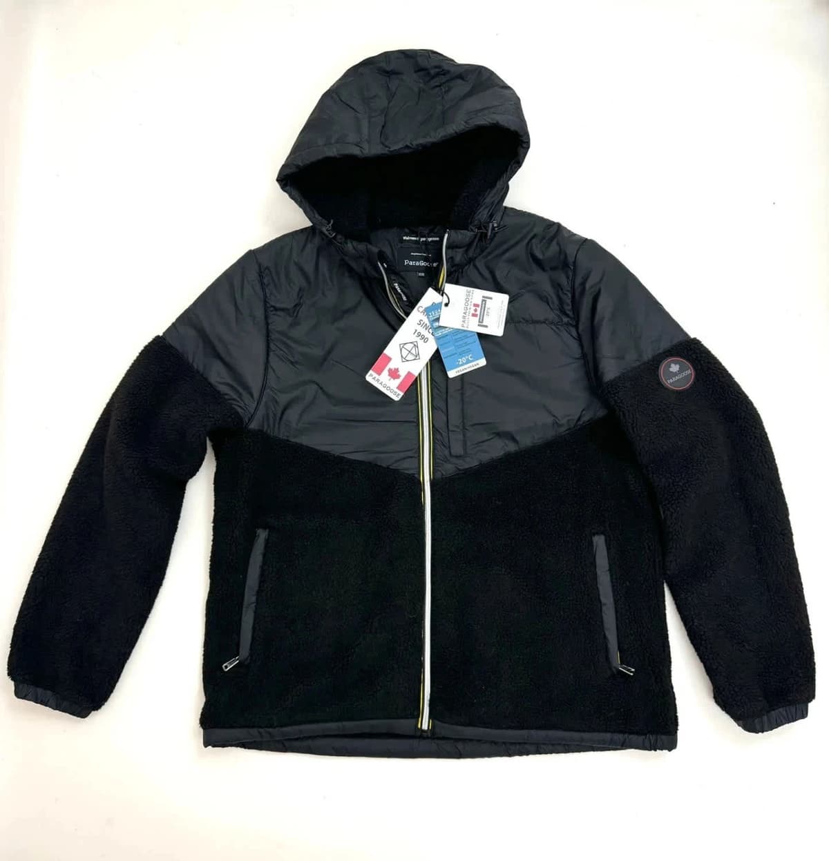 Veste chaude doudoune noire bi-matière polaire full zip Paragoose taille 3XL - Photo 2/11