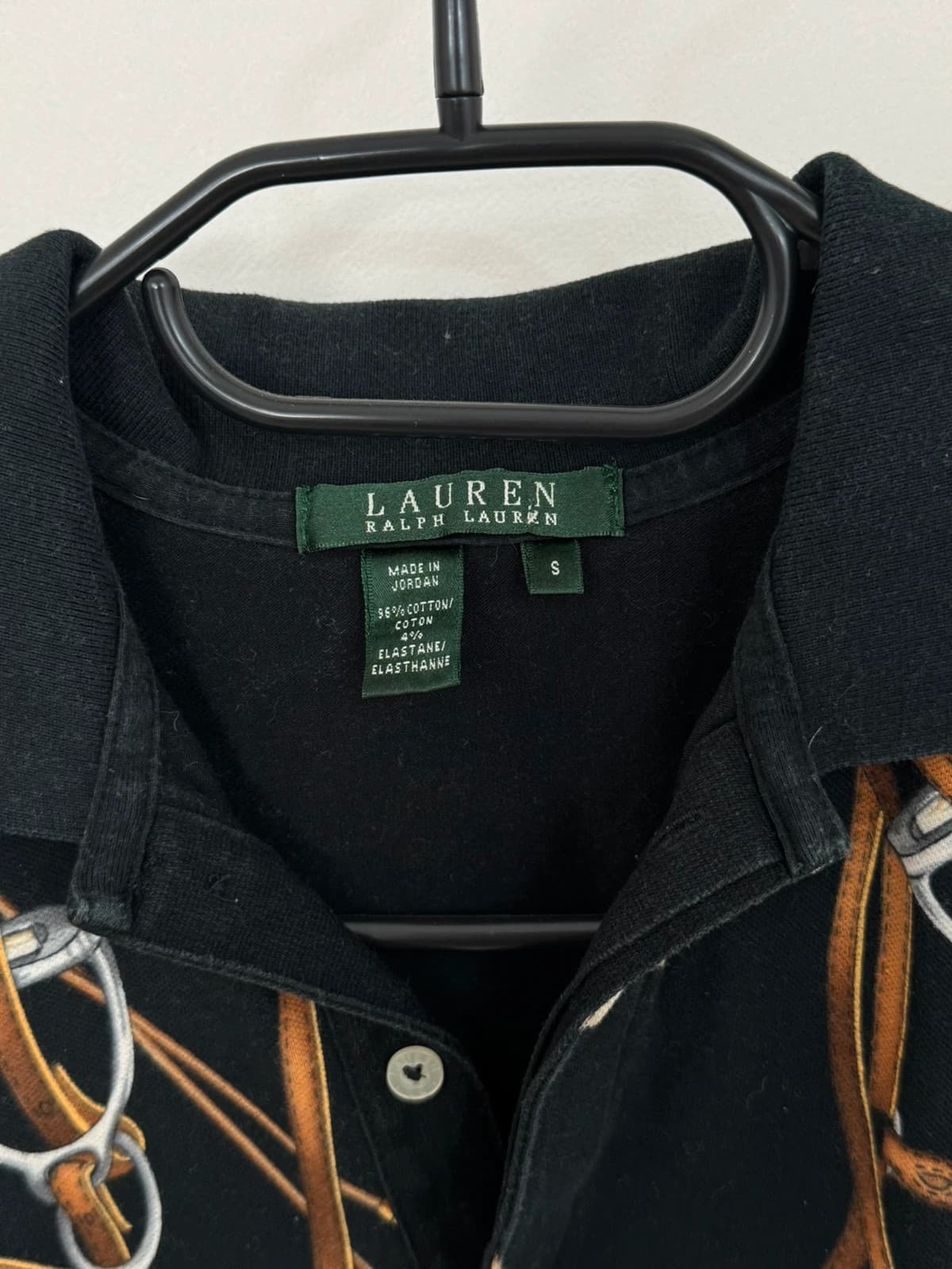 Polo piqué Lauren Ralph Lauren noir imprimé équestre taille S - Photo 4/6