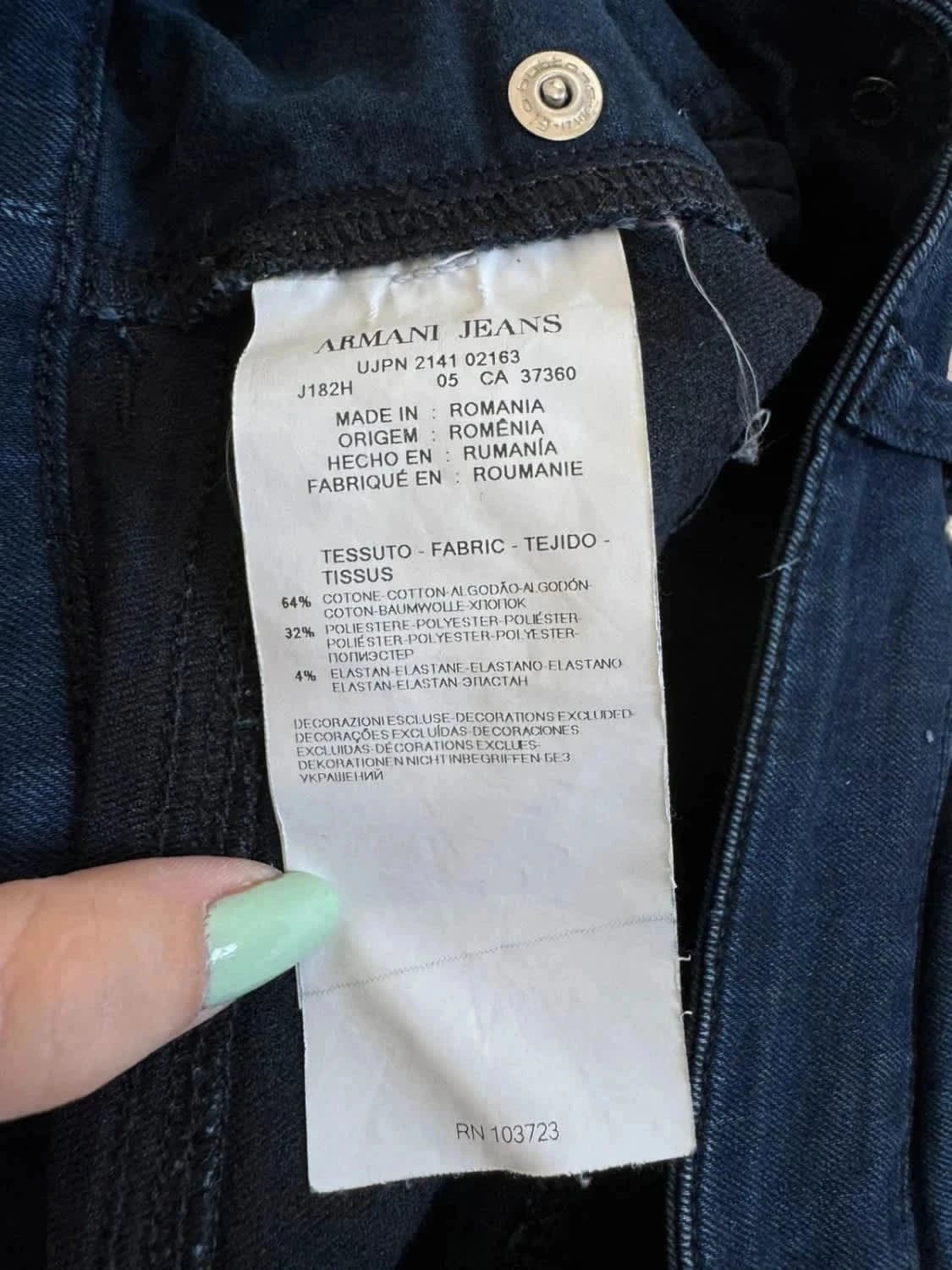 Armani Jeans AJ slim bleu foncé stretch taille 36 - Photo 7/10