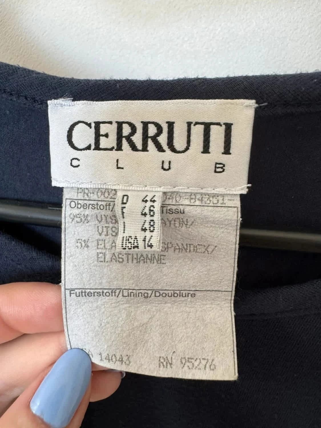 T-shirt bleu marine Cerruti Club logo brodé taille L - Photo 4/4