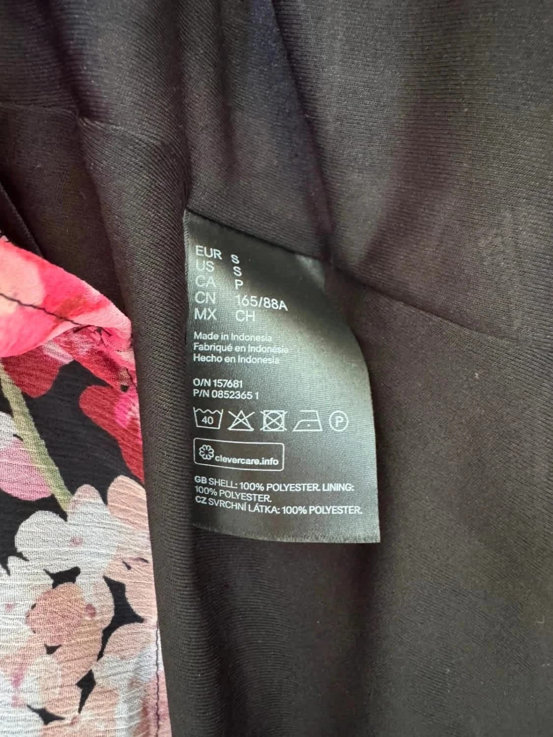 Robe H&M fluide à manches longues imprimé fleurs roses doublée taille S - Photo 5/6