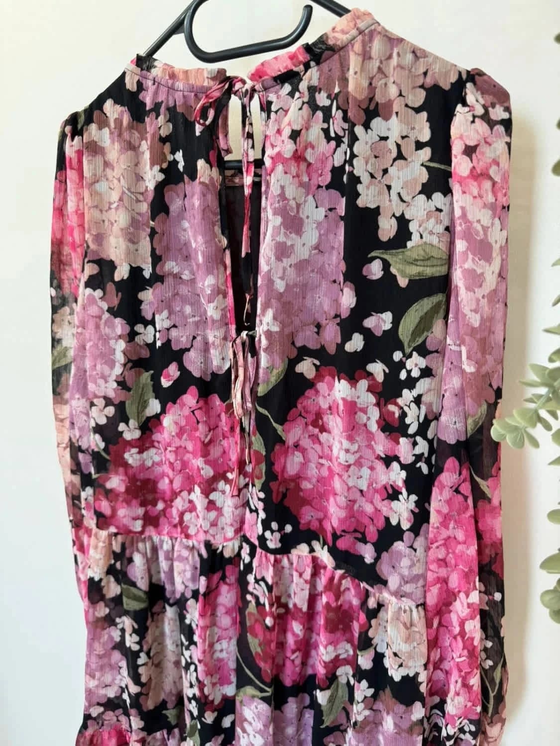 Robe H&M fluide à manches longues imprimé fleurs roses doublée taille S - Photo 6/6