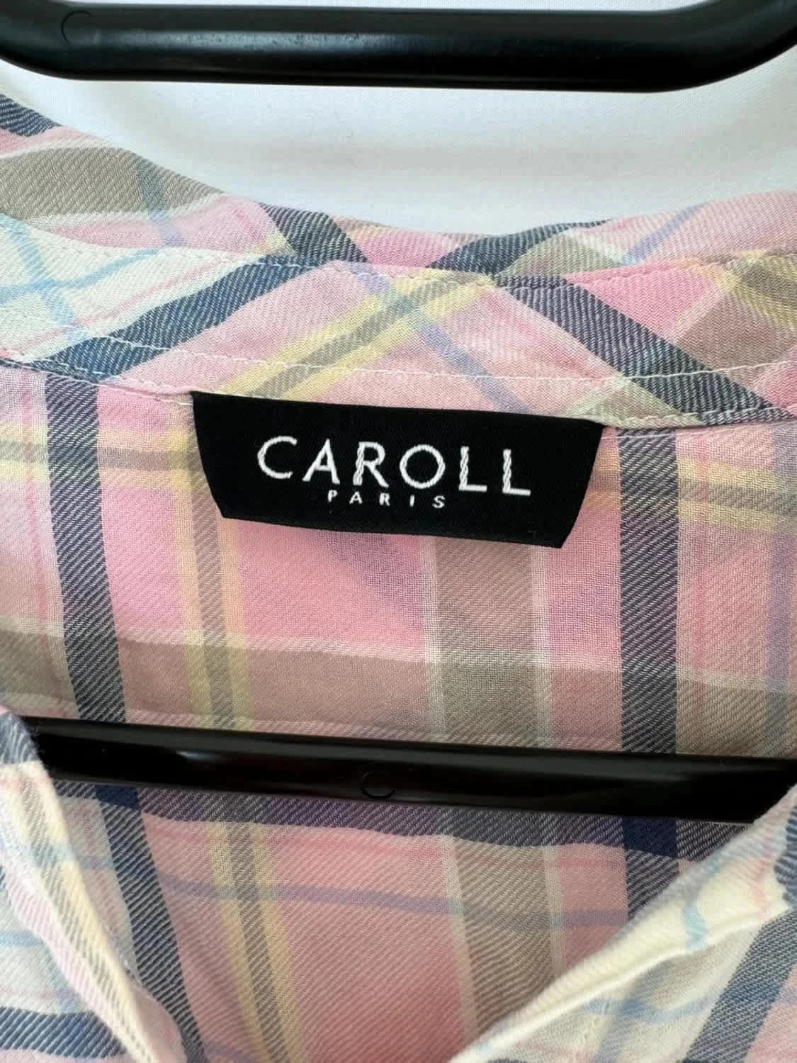 Chemise rose à carreaux Caroll taille L - Photo 3/5