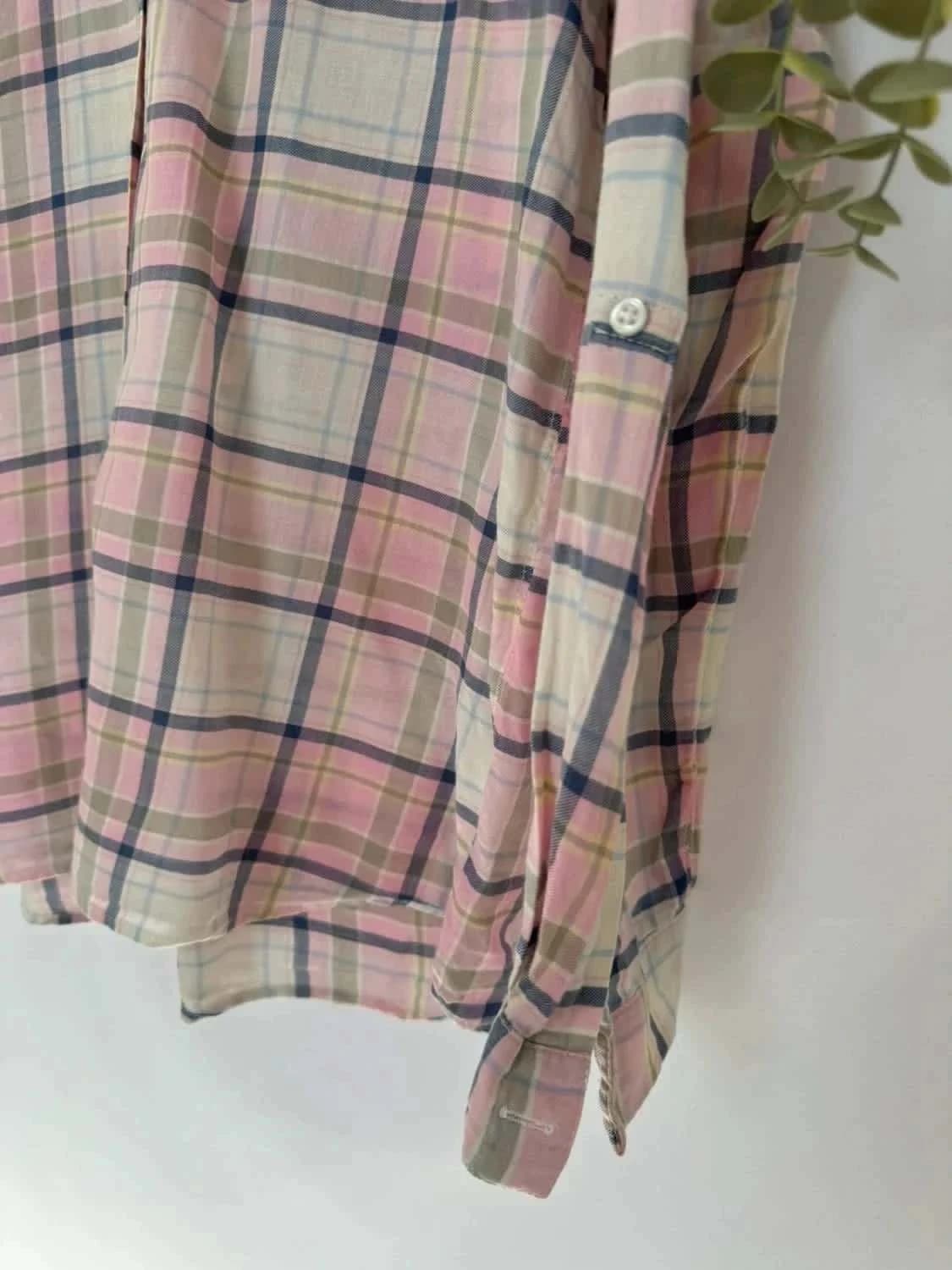 Chemise rose à carreaux Caroll taille L - Photo 5/5