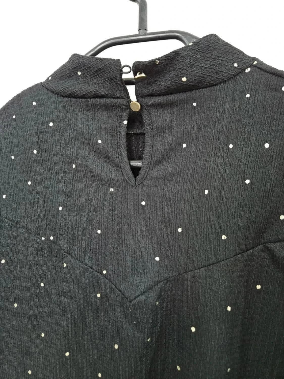 Blouse noire à pois dorés manches longues Naf Naf taille M - Photo 4/5