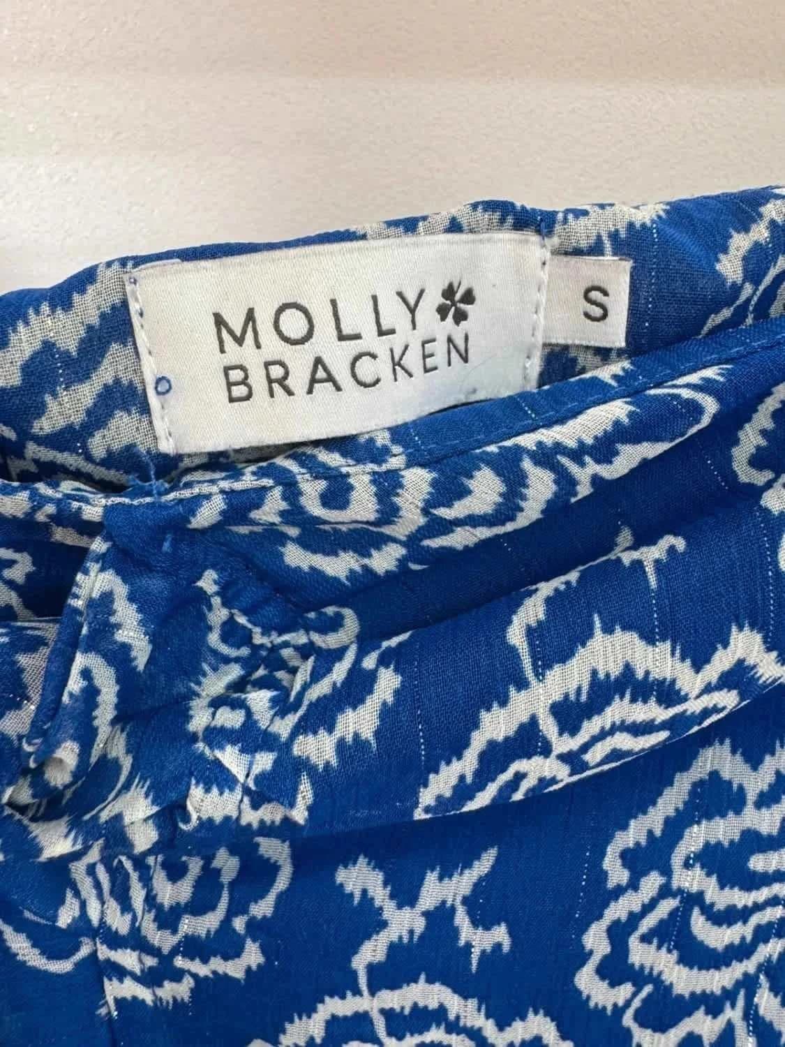 Jupe longue portefeuille Molly Bracken bleue fluide taille S - Photo 4/6