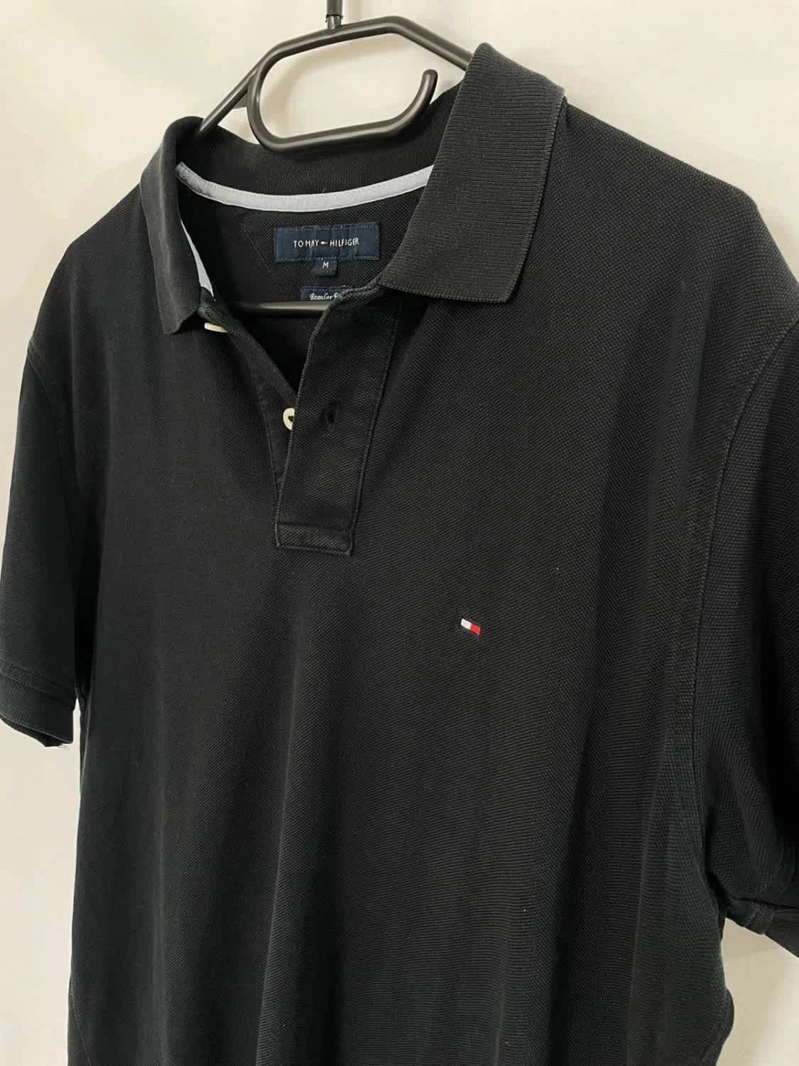 Polo noir Tommy Hilfiger logo brodé taille M - Photo 3/6