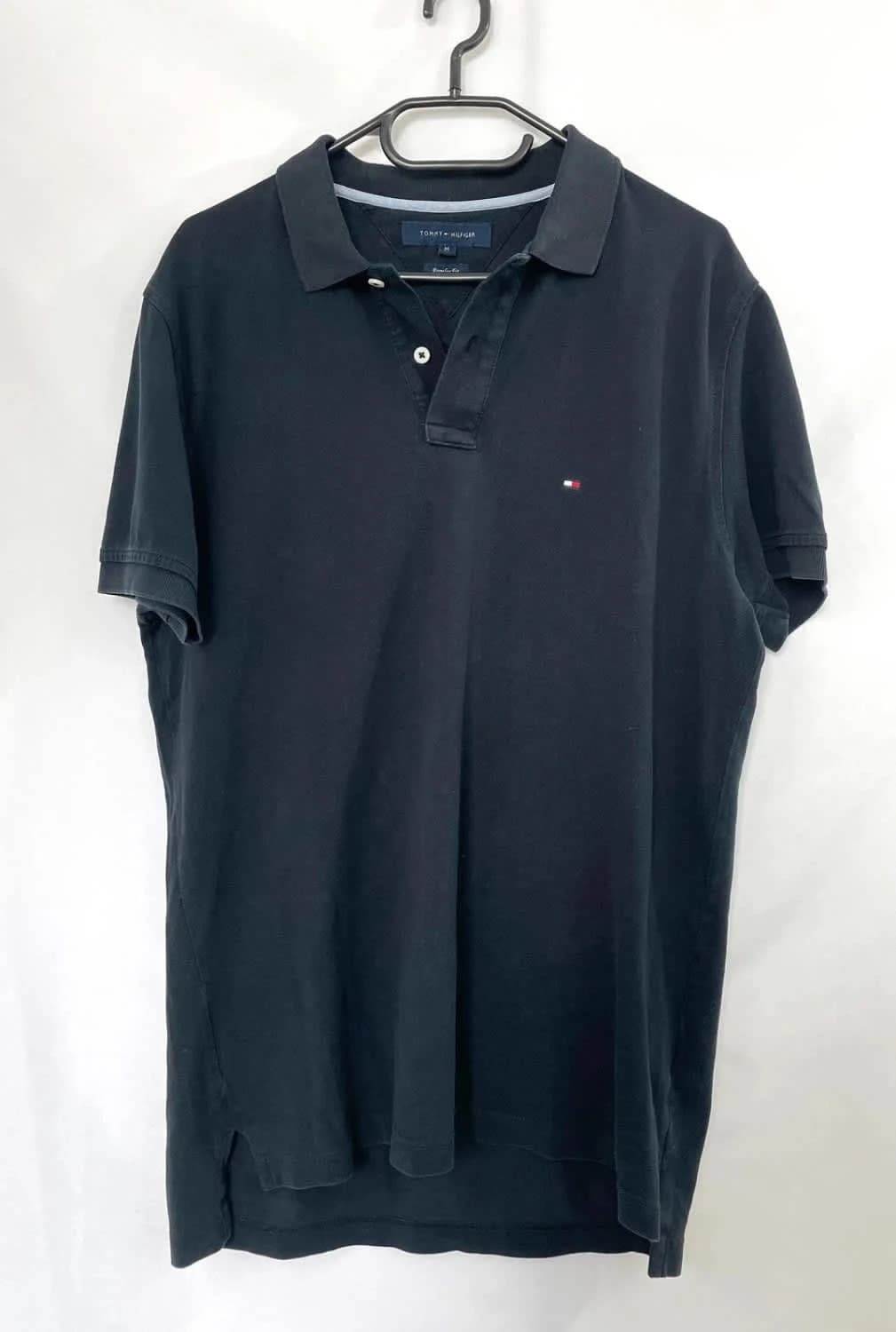 Polo noir Tommy Hilfiger logo brodé taille M - Photo 2/6