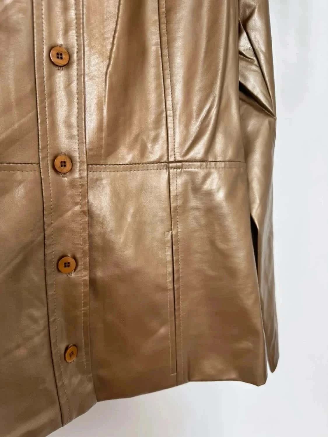 Veste dorée simili cuir taille 40 - Photo 6/8